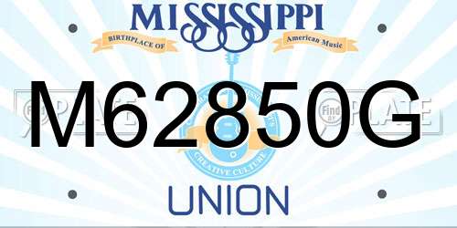 M62850G Mississippi License Plate