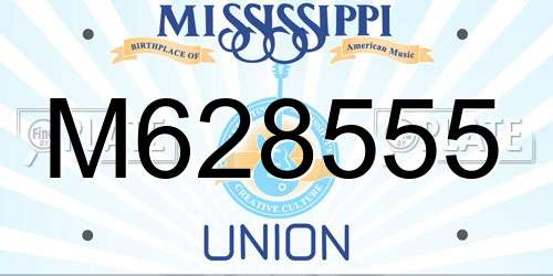 M628555 Mississippi License Plate