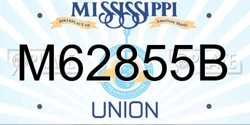 M62855B Mississippi License Plate