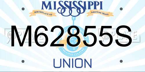 M62855S Mississippi License Plate