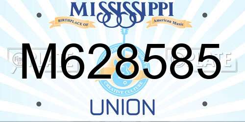 M628585 Mississippi License Plate