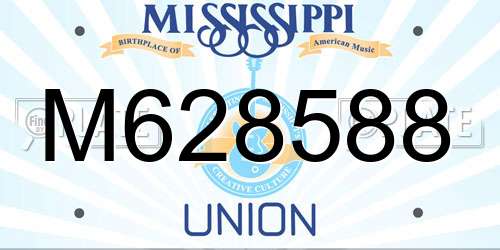 M628588 Mississippi License Plate