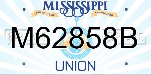 M62858B Mississippi License Plate