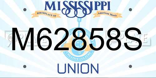 M62858S Mississippi License Plate