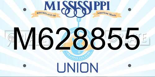 M628855 Mississippi License Plate
