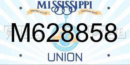 M628858 Mississippi License Plate