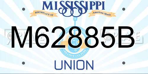 M62885B Mississippi License Plate