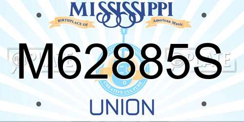 M62885S Mississippi License Plate