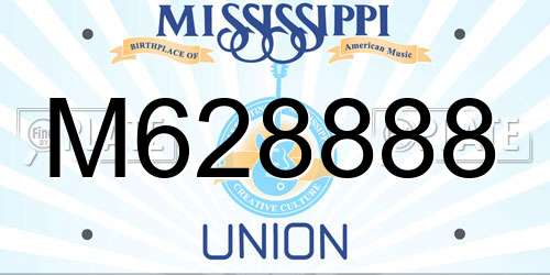 M628888 Mississippi License Plate