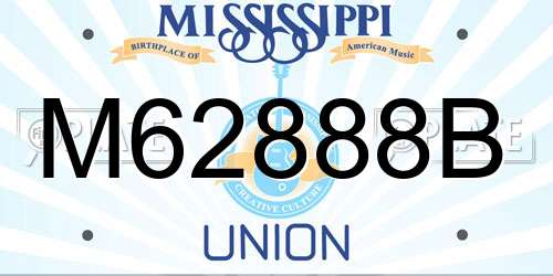 M62888B Mississippi License Plate