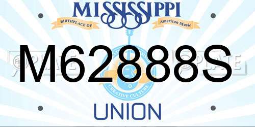 M62888S Mississippi License Plate