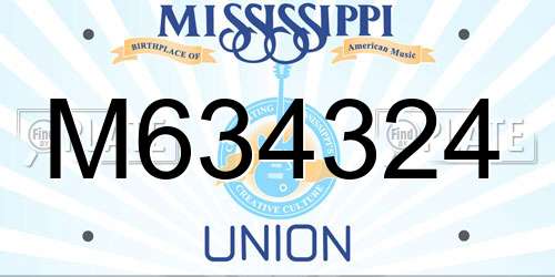 M634324 Mississippi License Plate