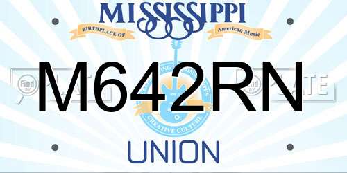M642RN Mississippi License Plate