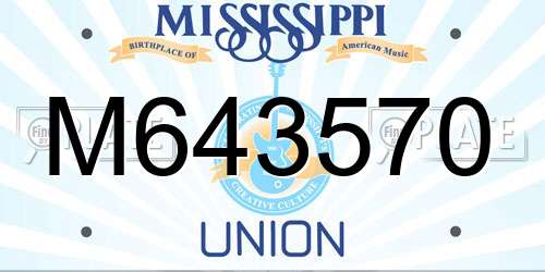 M643570 Mississippi License Plate