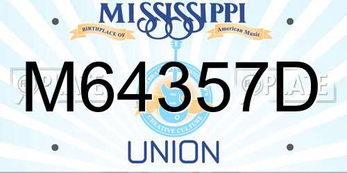 M64357D Mississippi License Plate