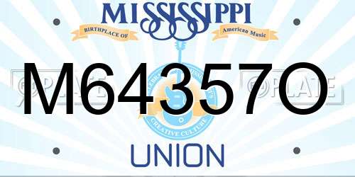 M64357O Mississippi License Plate
