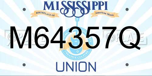 M64357Q Mississippi License Plate