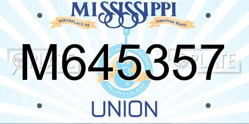 M645357 Mississippi License Plate