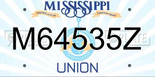 M64535Z Mississippi License Plate