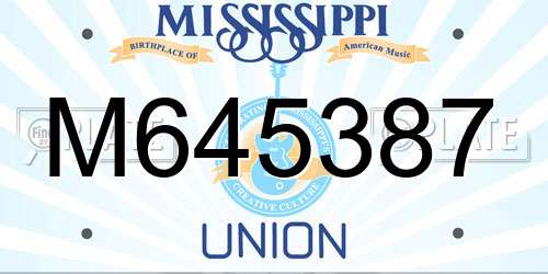 M645387 Mississippi License Plate