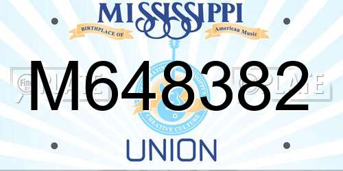 M648382 Mississippi License Plate