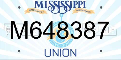 M648387 Mississippi License Plate