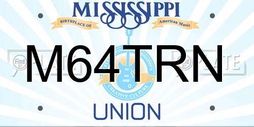 M64TRN Mississippi License Plate