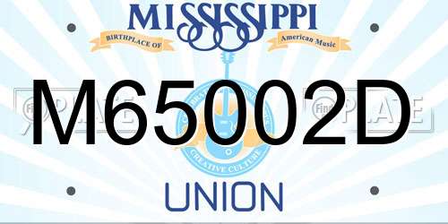 M65002D Mississippi License Plate