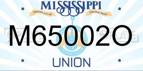 M65002O Mississippi License Plate