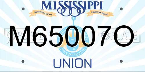 M65007O Mississippi License Plate