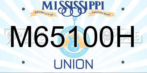 M65100H Mississippi License Plate