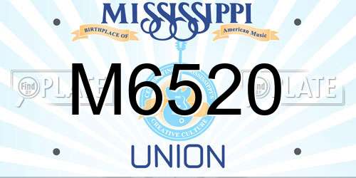 M6520 Mississippi License Plate