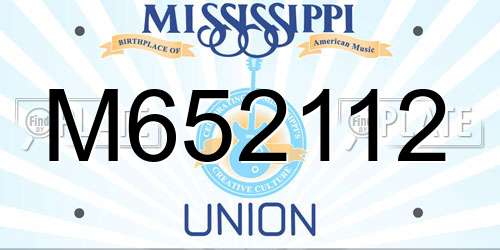 M652112 Mississippi License Plate