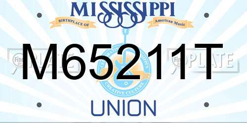 M65211T Mississippi License Plate