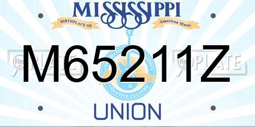 M65211Z Mississippi License Plate