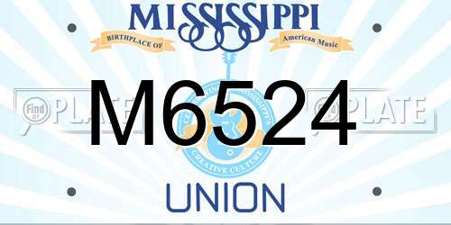 M6524 Mississippi License Plate