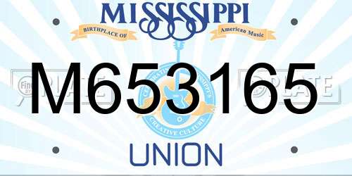 M653165 Mississippi License Plate