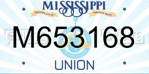 M653168 Mississippi License Plate
