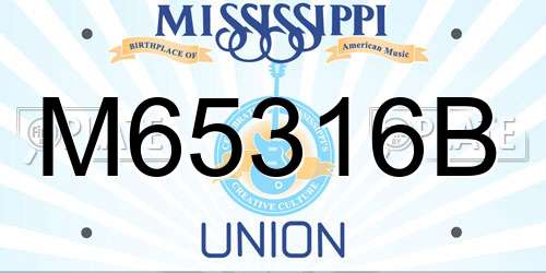 M65316B Mississippi License Plate