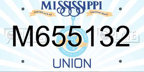 M655132 Mississippi License Plate
