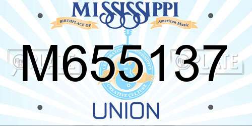 M655137 Mississippi License Plate