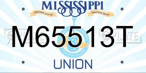 M65513T Mississippi License Plate