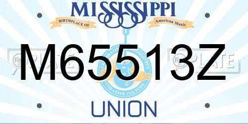 M65513Z Mississippi License Plate