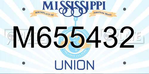 M655432 Mississippi License Plate