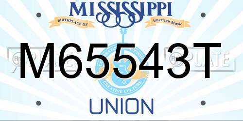 M65543T Mississippi License Plate