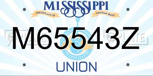M65543Z Mississippi License Plate