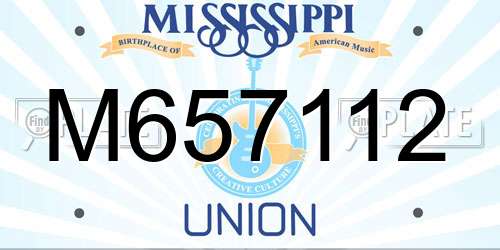 M657112 Mississippi License Plate