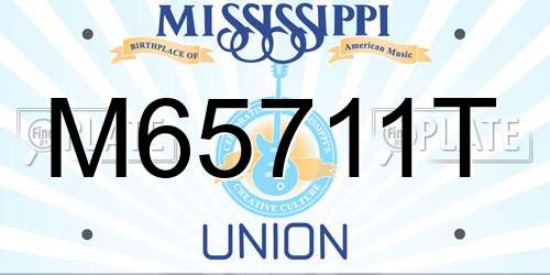 M65711T Mississippi License Plate