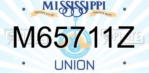 M65711Z Mississippi License Plate