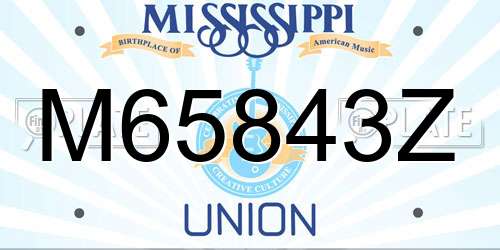 M65843Z Mississippi License Plate